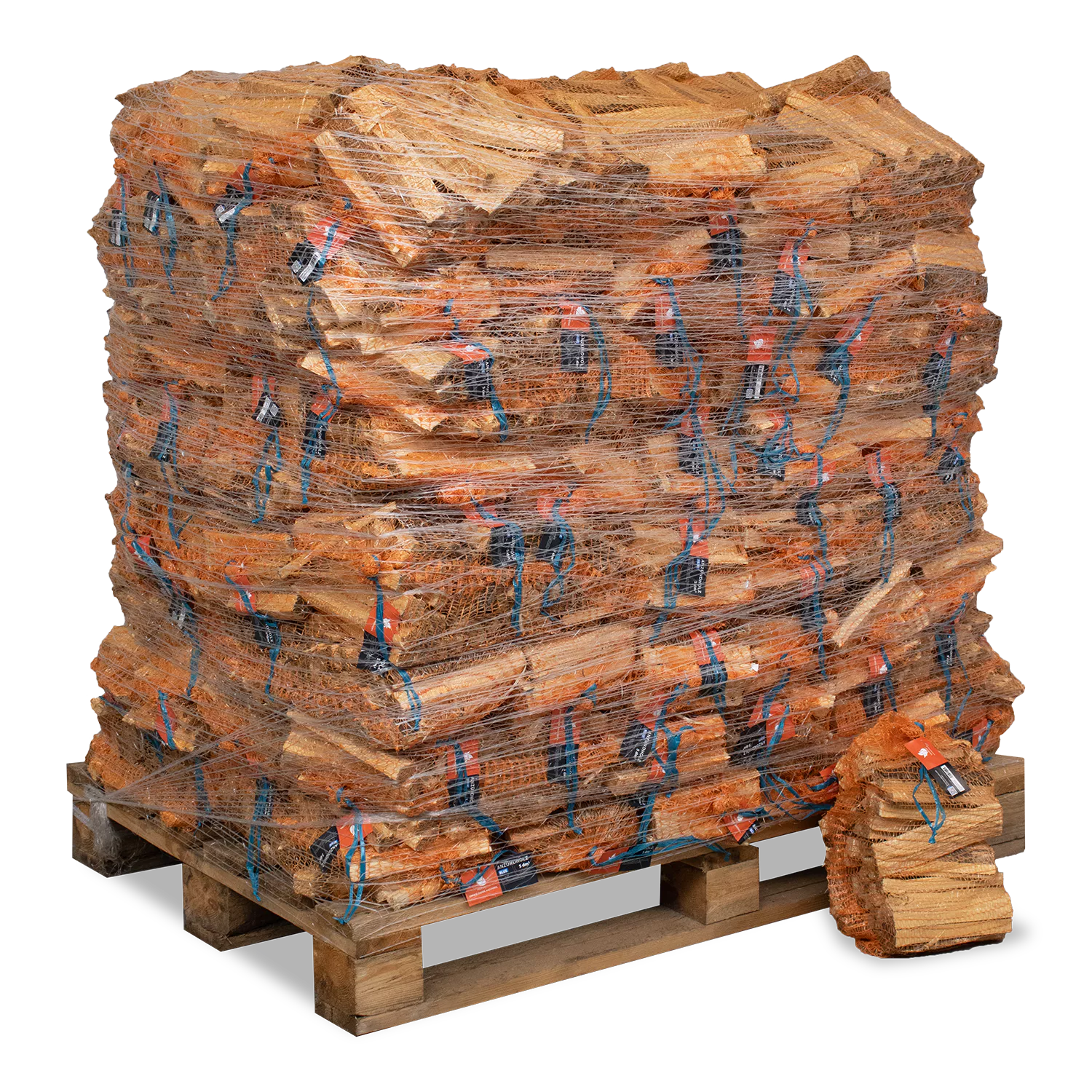 Anzündholz aus Nadelholz 9,6 x 20 kg Palette Blue, Scheitlänge 18 cm