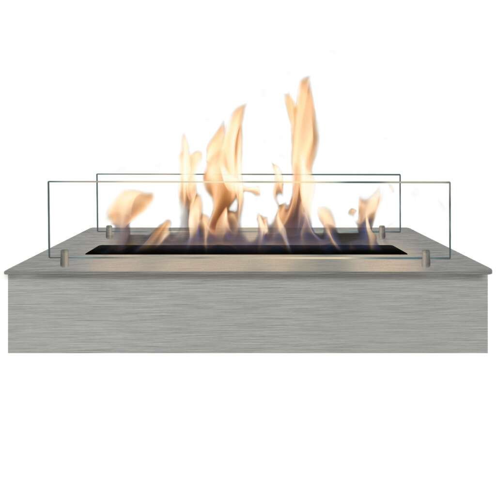 Brûleur bioéthanol 58 cm en inox · insert céramique · contrôlé TÜV