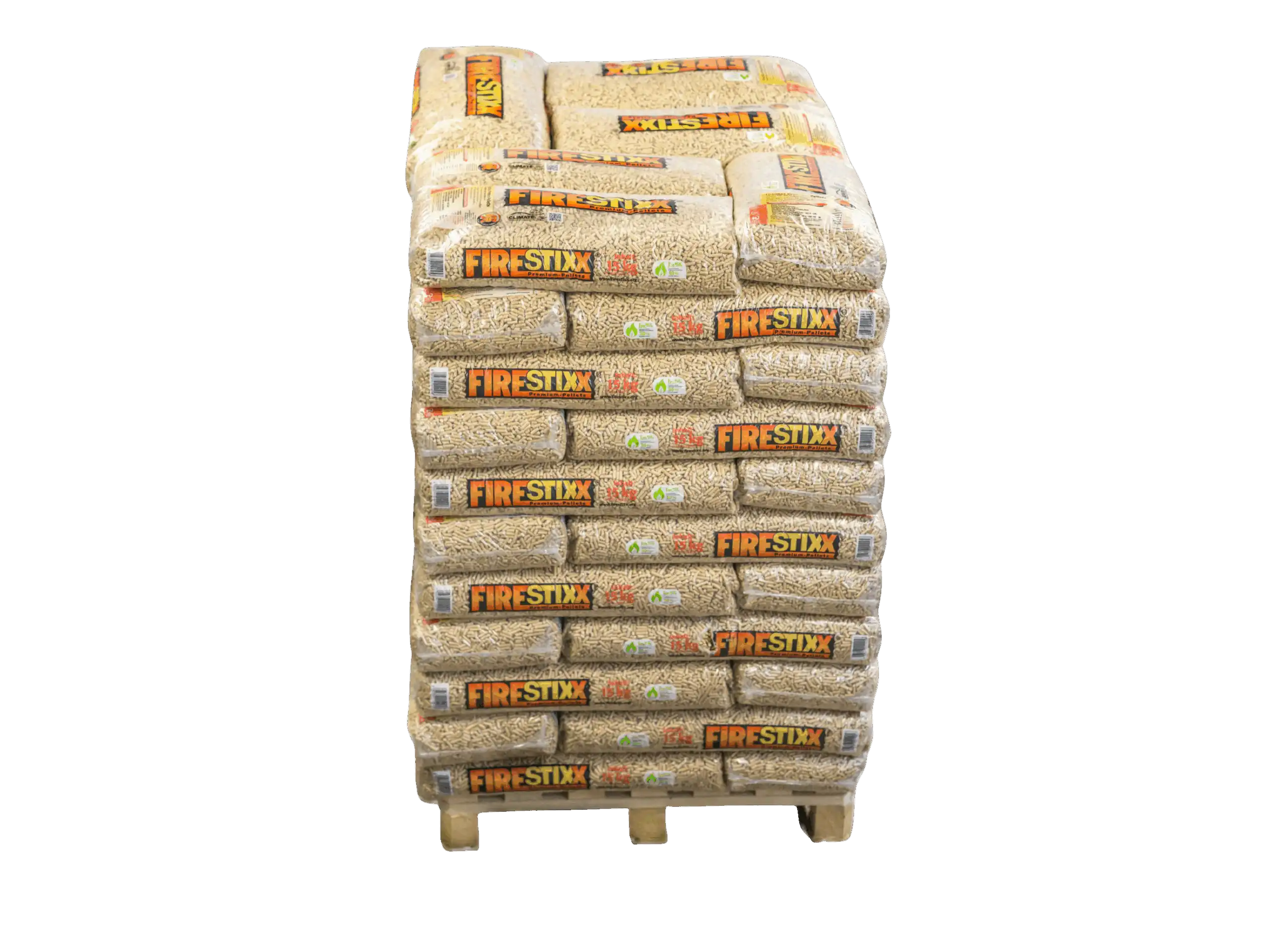 Holzpellets ENplus A1 DINplus Firestixx Premium, 990 kg Palette mit 66 Säcken