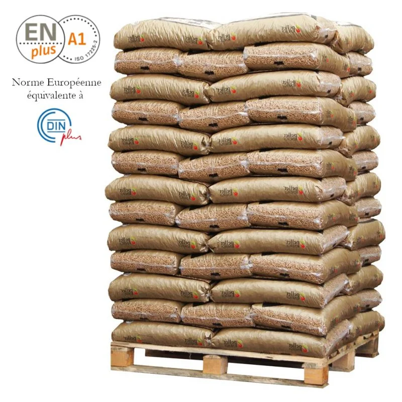 Holzpellets ENplus A1 65 Säcke je Palette, Boismat Gold Pellet 6 mm aus 100 % Nadelholz