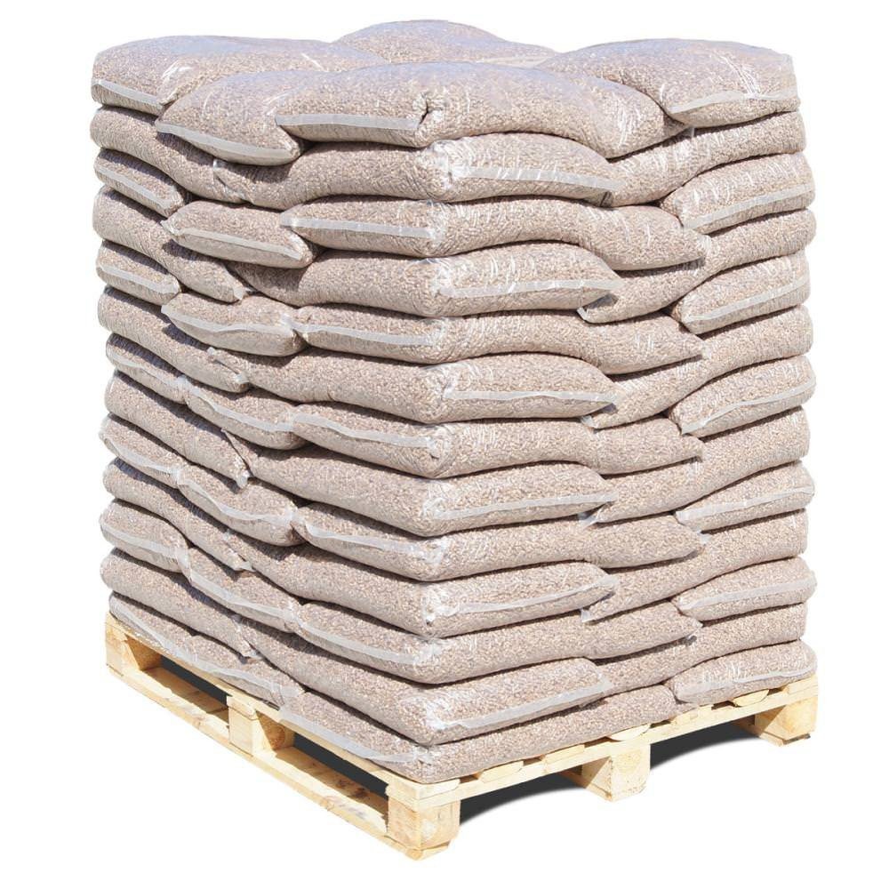 Holzpellets 65 x 15 kg Sackware 975 kg Palette aus Eichenhartholz, 6 mm