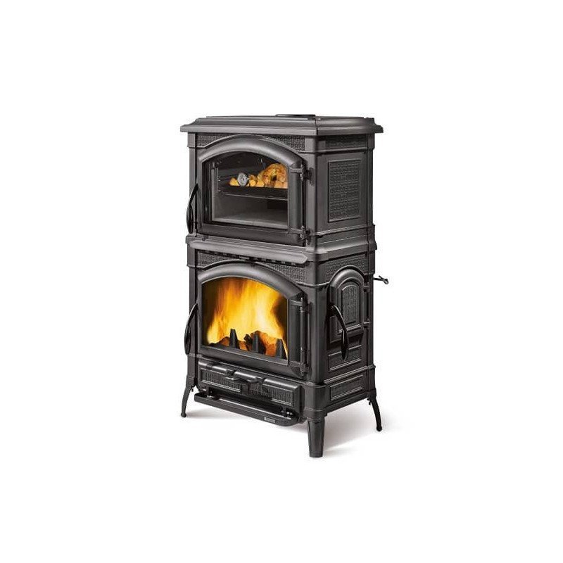 Estufa de leña 11 kW con horno Boismat Isotta Forno EVO · antracita-negro · horno de 39 litros
