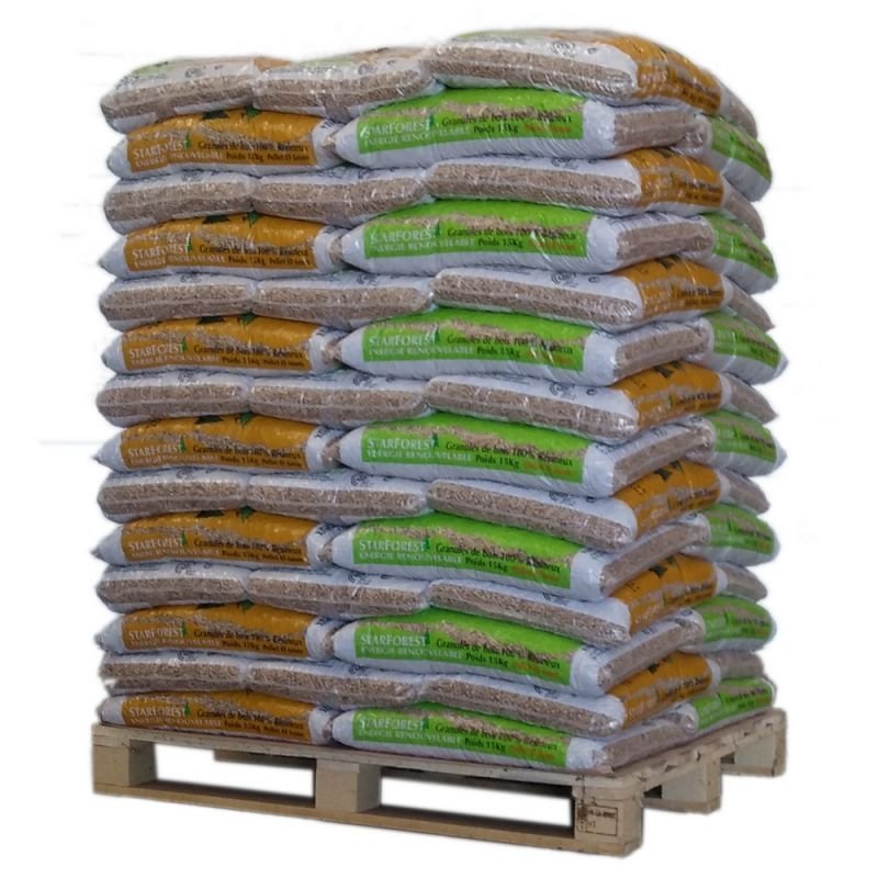 Holzpellets DIN Plus 70 x 15 kg Palette Starforest, Nadelholz 6 mm