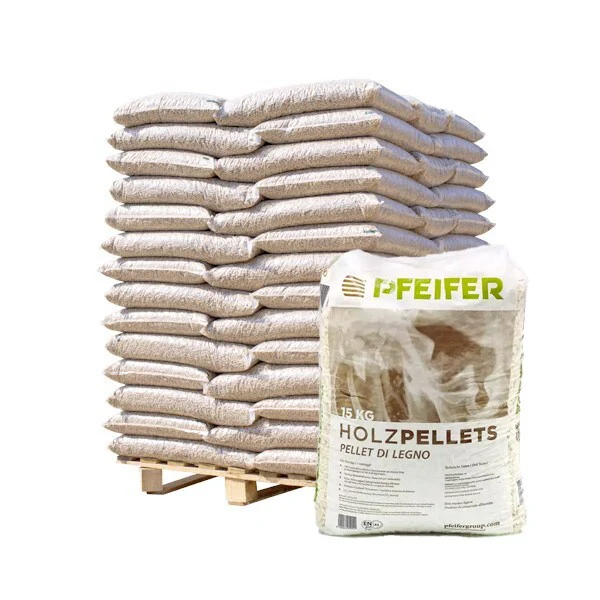 Holzpellets ENplus A1 1050 kg Palette mit 70 x 15 kg Säcken, Boismat Pfeifer, 6 mm