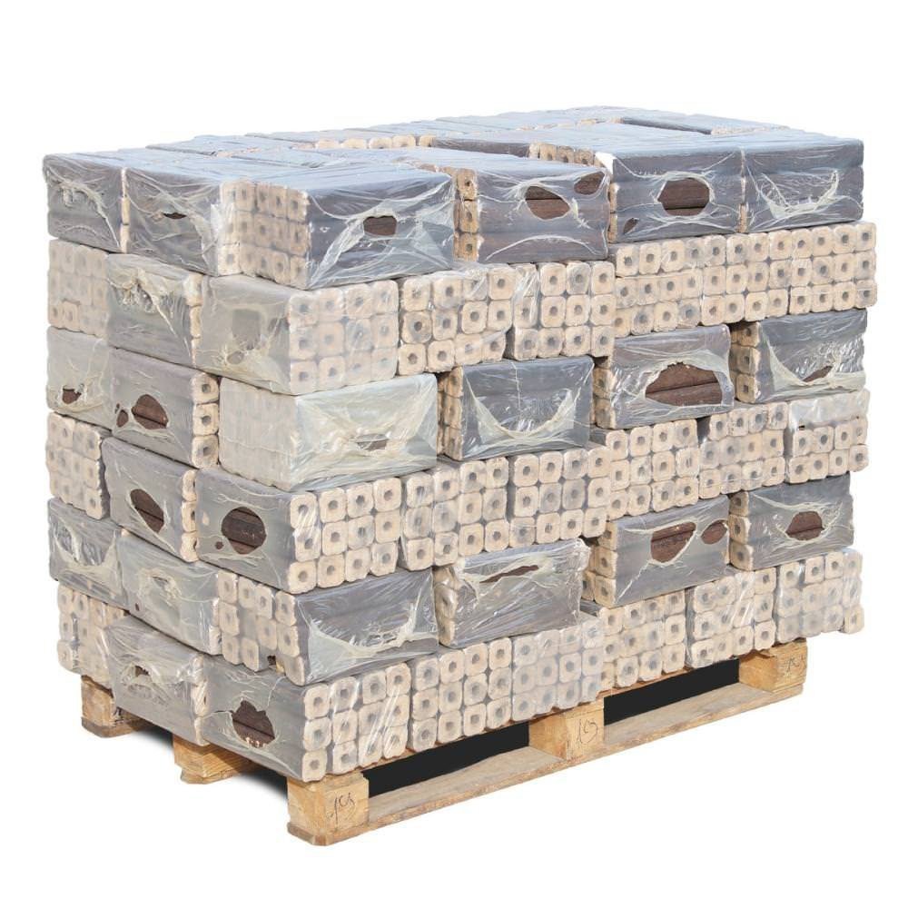 Bricchetti di latifoglie Pini Kay · faggio e quercia · bancale 960 kg (96 × 10 kg)